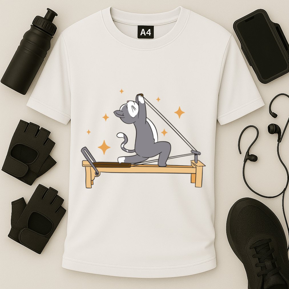 Pilates Cat Lover Funny Performance Shirt