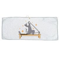 Pilates Cat Lover Funny Large Microfiber Waffle Golf Towel