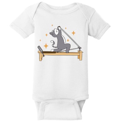 Pilates Cat Lover Funny Baby Bodysuit