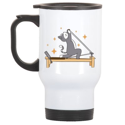 Pilates Cat Lover Funny Stainless Steel Travel Mug