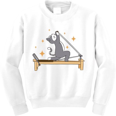 Pilates Cat Lover Funny Kids Sweatshirt
