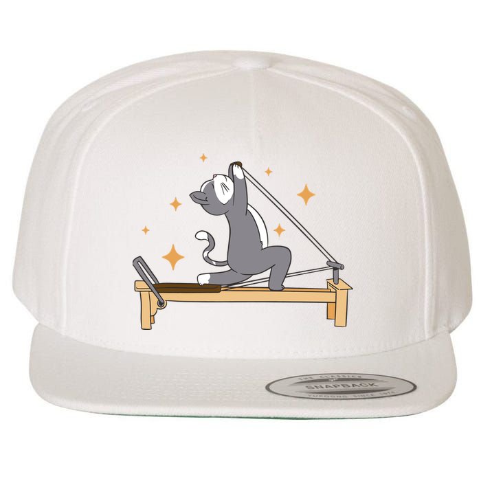 Pilates Cat Lover Funny Wool Snapback Cap