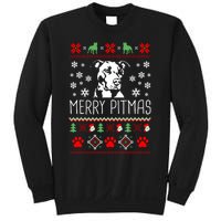 Pitbull Christmas Lovers Merry Pitmas Ugly Christmas Sweatshirt Sweatshirt