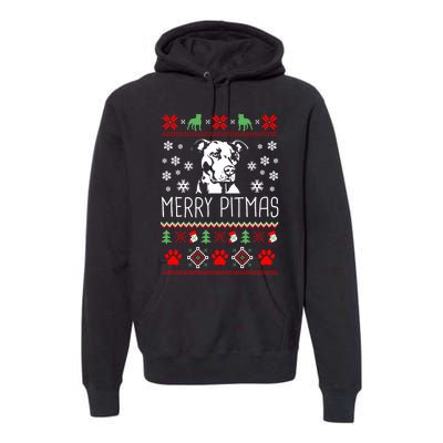 Pitbull Christmas Lovers Merry Pitmas Ugly Christmas Sweatshirt Premium Hoodie