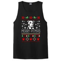 Pitbull Christmas Lovers Merry Pitmas Ugly Christmas Sweatshirt PosiCharge Competitor Tank