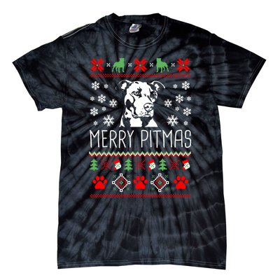 Pitbull Christmas Lovers Merry Pitmas Ugly Christmas Sweatshirt Tie-Dye T-Shirt