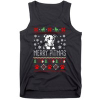 Pitbull Christmas Lovers Merry Pitmas Ugly Christmas Sweatshirt Tank Top