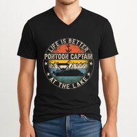 Pontoon Captain Life Is Better At The Lake V-Neck T-Shirt