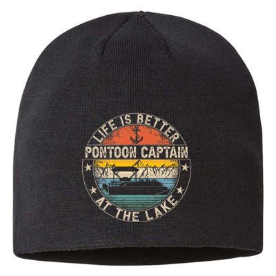 Pontoon Captain Life Is Better At The Lake Sustainable Beanie