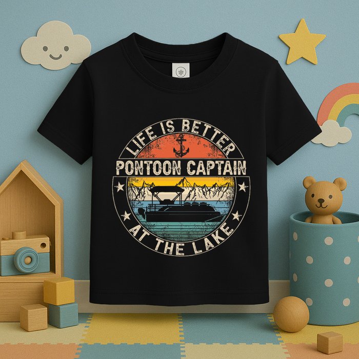 Pontoon Captain Life Is Better At The Lake Toddler T-Shirt