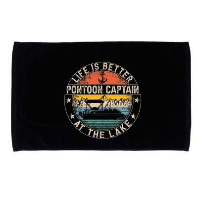 Pontoon Captain Life Is Better At The Lake Microfiber Hand Towel