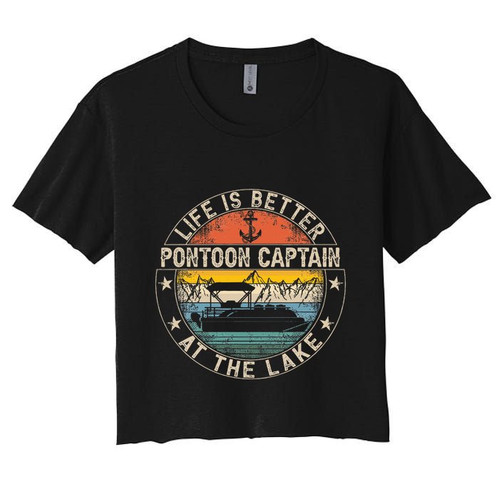 Pontoon Captain Life Is Better At The Lake Crop Top