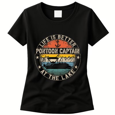 Pontoon Captain Life Is Better At The Lake Womens T-Shirt