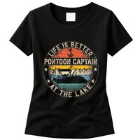 Pontoon Captain Life Is Better At The Lake Womens T-Shirt