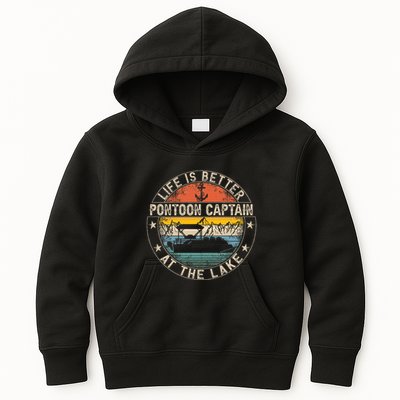 Pontoon Captain Life Is Better At The Lake Kids Hoodie