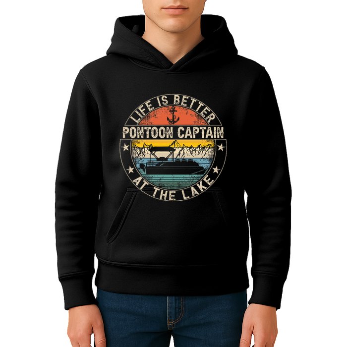 Pontoon Captain Life Is Better At The Lake Kids Hoodie