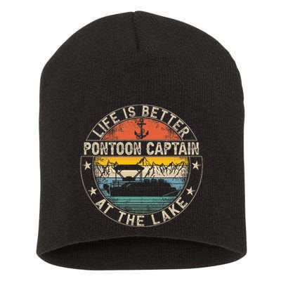 Pontoon Captain Life Is Better At The Lake Short Acrylic Beanie