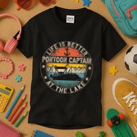 Pontoon Captain Life Is Better At The Lake Kids T-Shirt