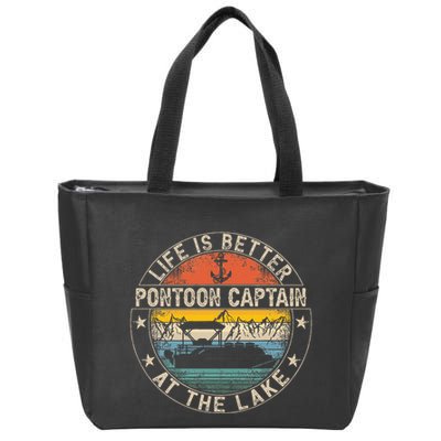 Pontoon Captain Life Is Better At The Lake Zip Tote Bag