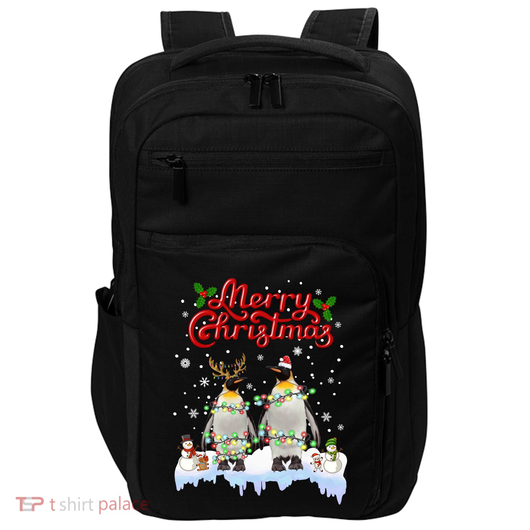 Penguins Christmas Lights Matching Family Xmas Animals Gift Impact Tech Backpack