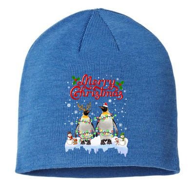 Penguins Christmas Lights Matching Family Xmas Animals Gift Sustainable Beanie