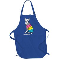 Pansexual Cat Lgbtq Pride Cute Kitten Kitty Proud Ally Gift Full-Length Apron With Pockets