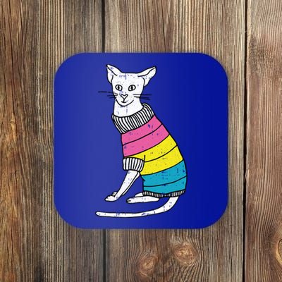 Pansexual Cat Lgbtq Pride Cute Kitten Kitty Proud Ally Gift Coaster