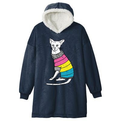 Pansexual Cat Lgbtq Pride Cute Kitten Kitty Proud Ally Gift Hooded Wearable Blanket