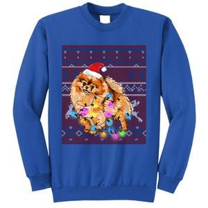 Pomeranian Christmas Lights Ugly Sweater Pomeranian Lover Gift Sweatshirt