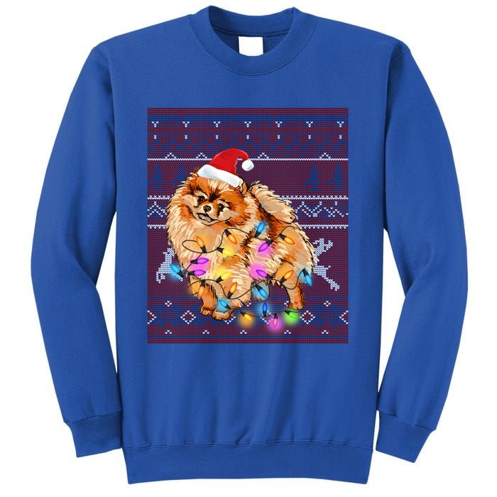 Pomeranian Christmas Lights Ugly Sweater Pomeranian Lover Gift Sweatshirt