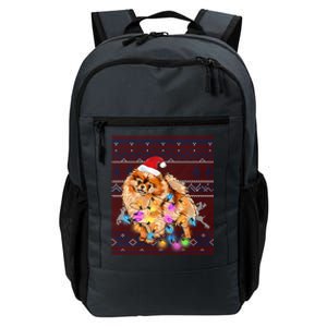 Pomeranian Christmas Lights Ugly Sweater Pomeranian Lover Gift Daily Commute Backpack