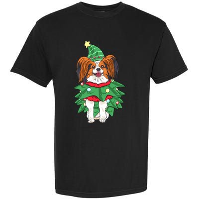 Papillon Christmas Lights Funny Xmas Dog Lover Pajama Garment-Dyed Heavyweight T-Shirt