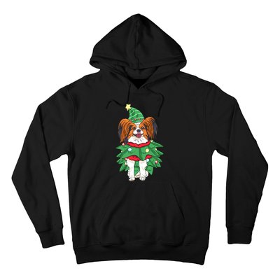 Papillon Christmas Lights Funny Xmas Dog Lover Pajama Hoodie