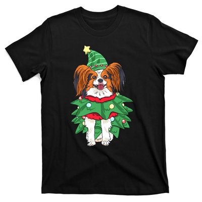 Papillon Christmas Lights Funny Xmas Dog Lover Pajama T-Shirt