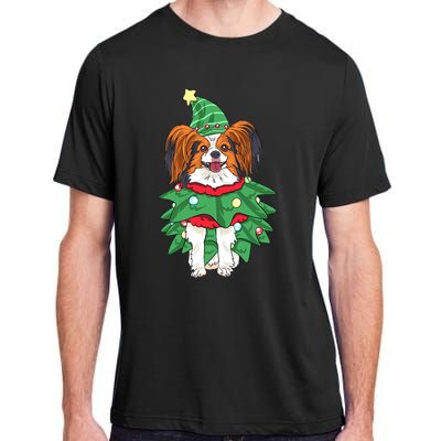 Papillon Christmas Lights Funny Xmas Dog Lover Pajama Adult ChromaSoft Performance T-Shirt