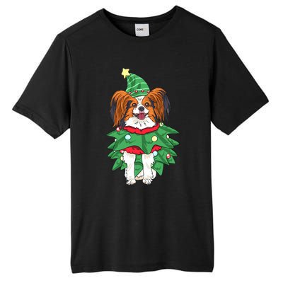 Papillon Christmas Lights Funny Xmas Dog Lover Pajama Tall Fusion ChromaSoft Performance T-Shirt