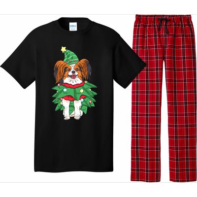 Papillon Christmas Lights Funny Xmas Dog Lover Pajama Pajama Set