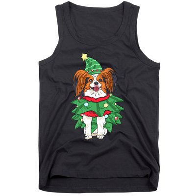 Papillon Christmas Lights Funny Xmas Dog Lover Pajama Tank Top