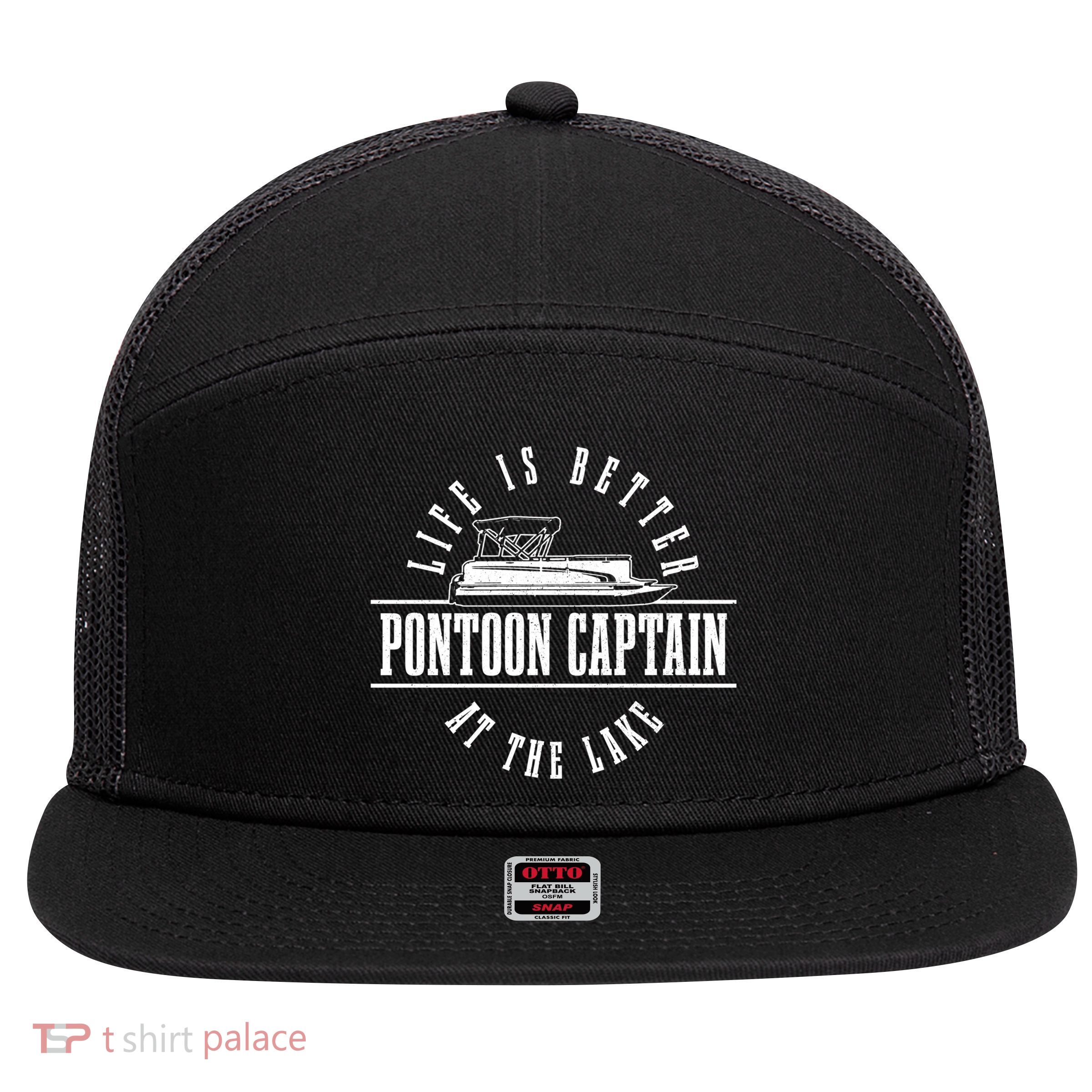 Pontoon Captain Life Is Better At The Lake Pontooning Boat Gift 7 Panel Mesh Trucker Snapback Hat