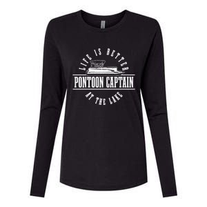 Pontoon Captain Life Is Better At The Lake Pontooning Boat Gift Womens Cotton Relaxed Long Sleeve T-Shirt