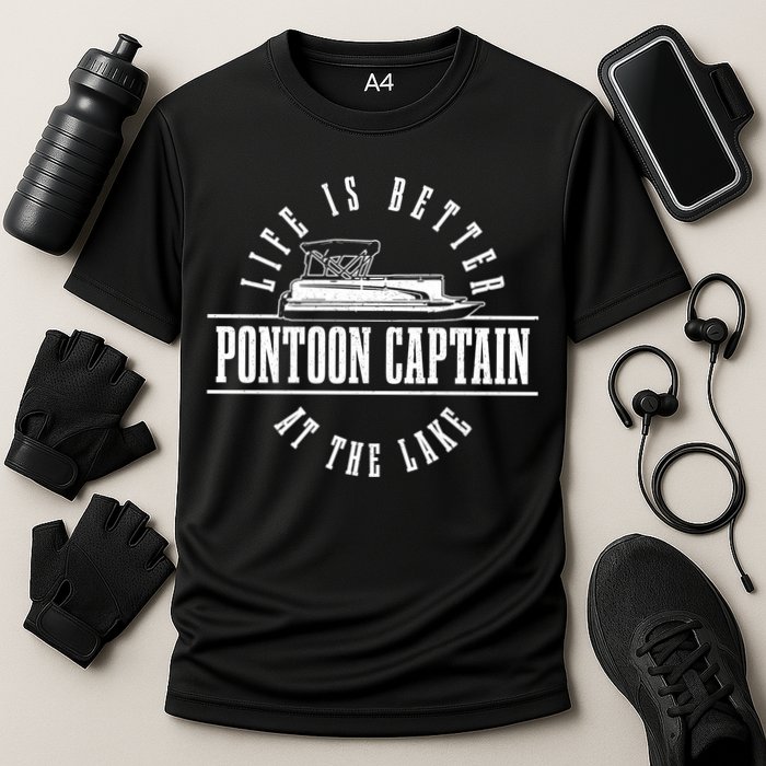Pontoon Captain Life Is Better At The Lake Pontooning Boat Gift Performance Shirt