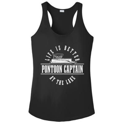 Pontoon Captain Life Is Better At The Lake Pontooning Boat Gift Ladies PosiCharge Competitor Racerback Tank