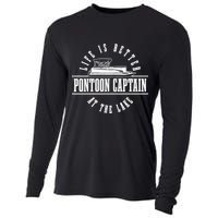 Pontoon Captain Life Is Better At The Lake Pontooning Boat Gift Cooling Performance Long Sleeve Crew