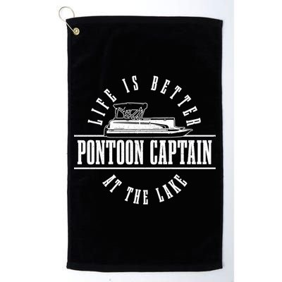 Pontoon Captain Life Is Better At The Lake Pontooning Boat Gift Golf Towel