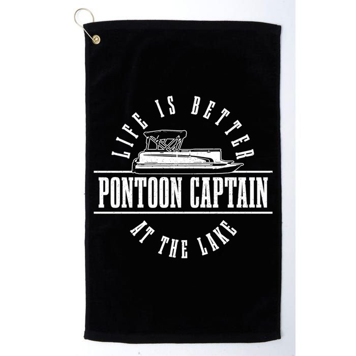 Pontoon Captain Life Is Better At The Lake Pontooning Boat Gift Golf Towel