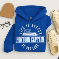 Pontoon Captain Life Is Better At The Lake Pontooning Boat Gift Hoodie