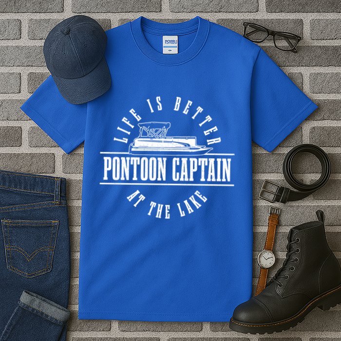 Pontoon Captain Life Is Better At The Lake Pontooning Boat Gift Tall T-Shirt
