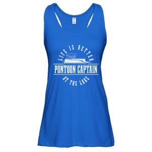 Pontoon Captain Life Is Better At The Lake Pontooning Boat Gift Ladies Essential Flowy Tank