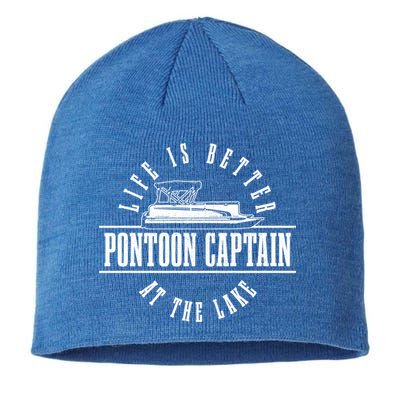 Pontoon Captain Life Is Better At The Lake Pontooning Boat Gift Sustainable Beanie