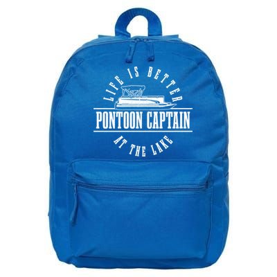 Pontoon Captain Life Is Better At The Lake Pontooning Boat Gift 16 in Basic Backpack